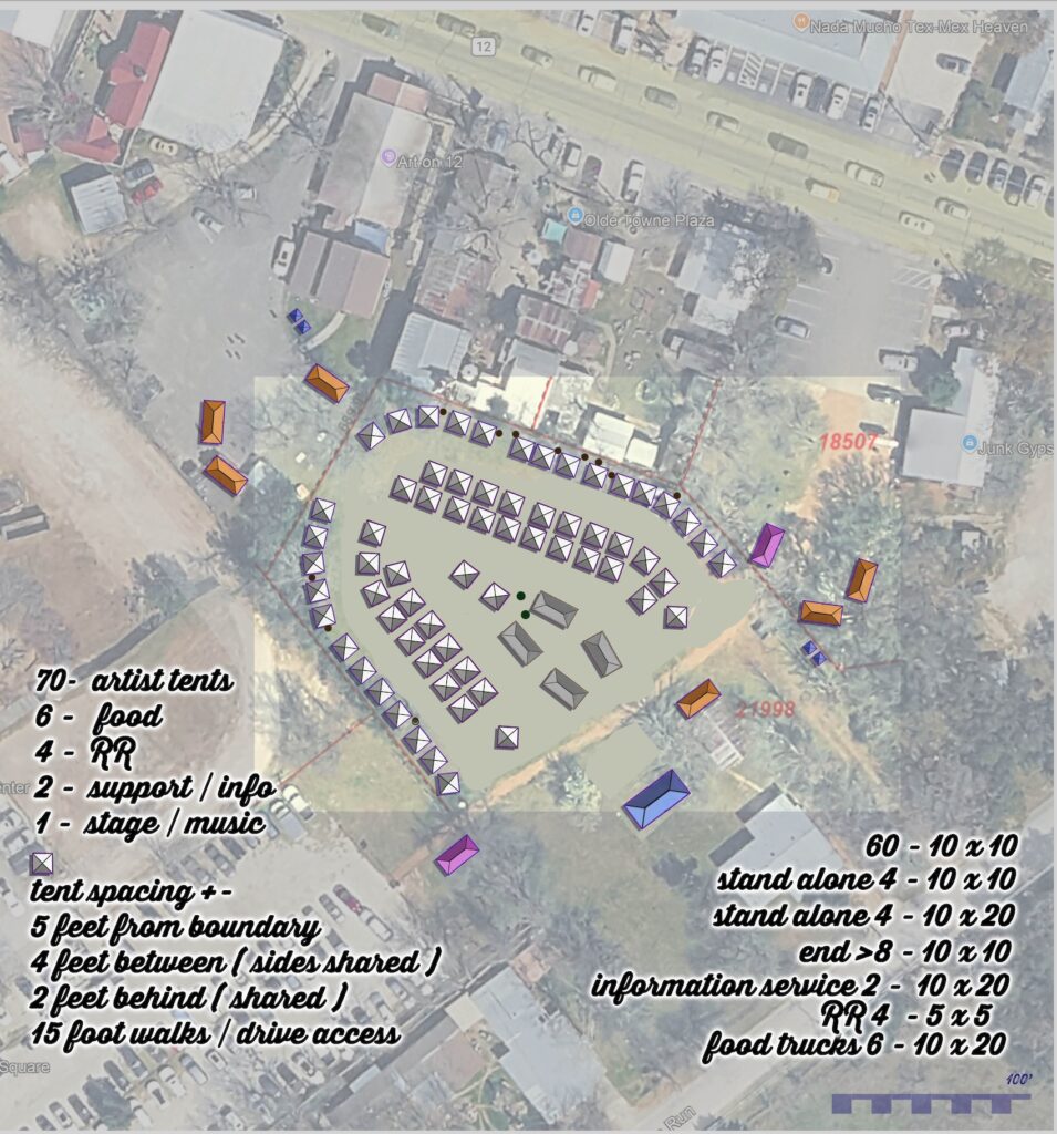 New Artist tent layout for Arts Fest.